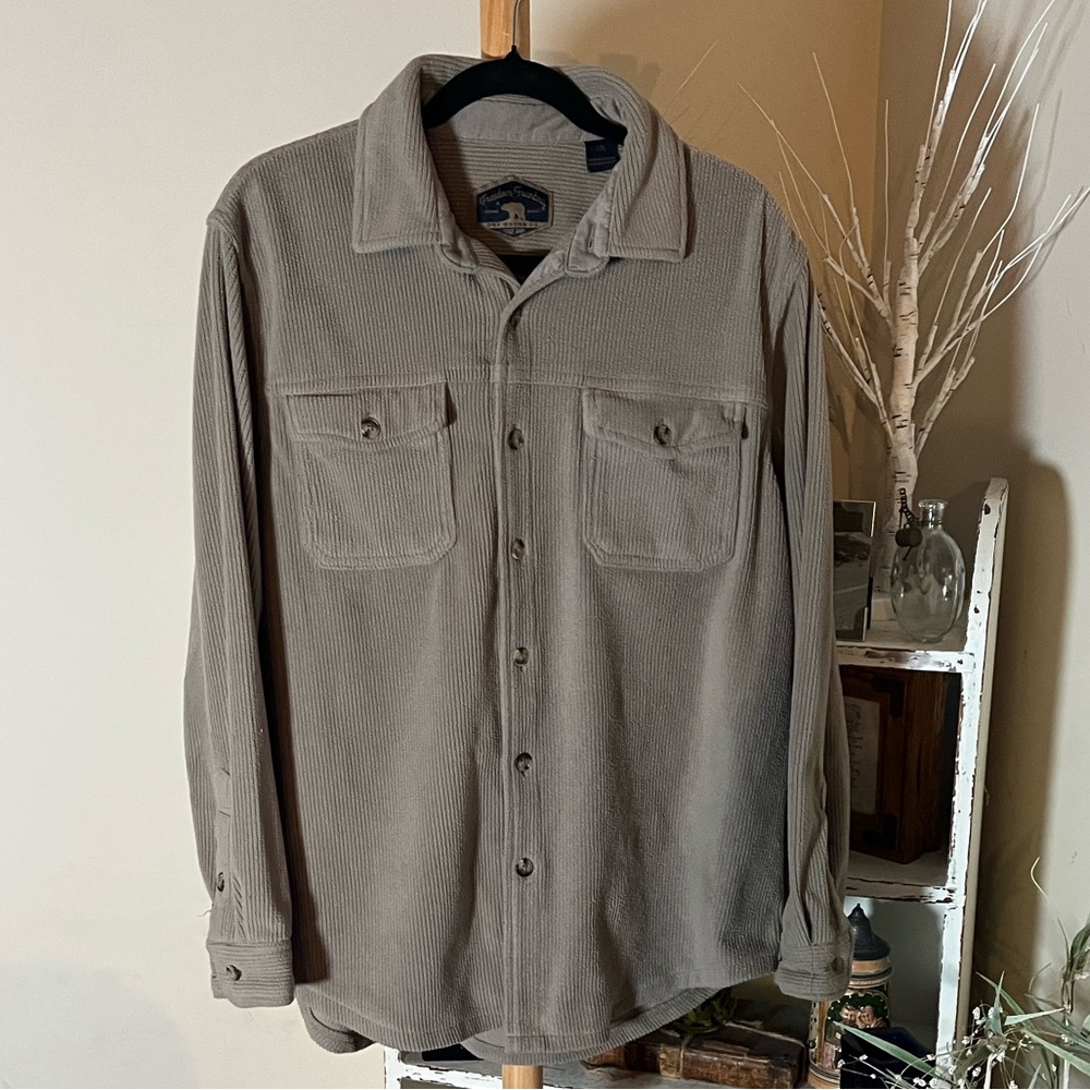 Freedom Foundry L Dusty Taupe Button Down Shirt in Taupe Very Soft Chucky!